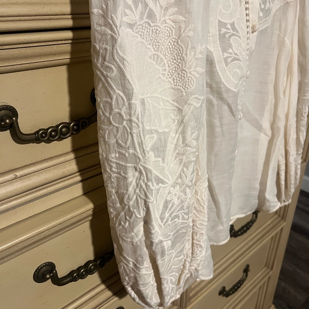 ZIMMERMANN CREAM OTTIE EMBROIDERED BLOUSE AU 1, US 6 Small - Picture 8 of 17